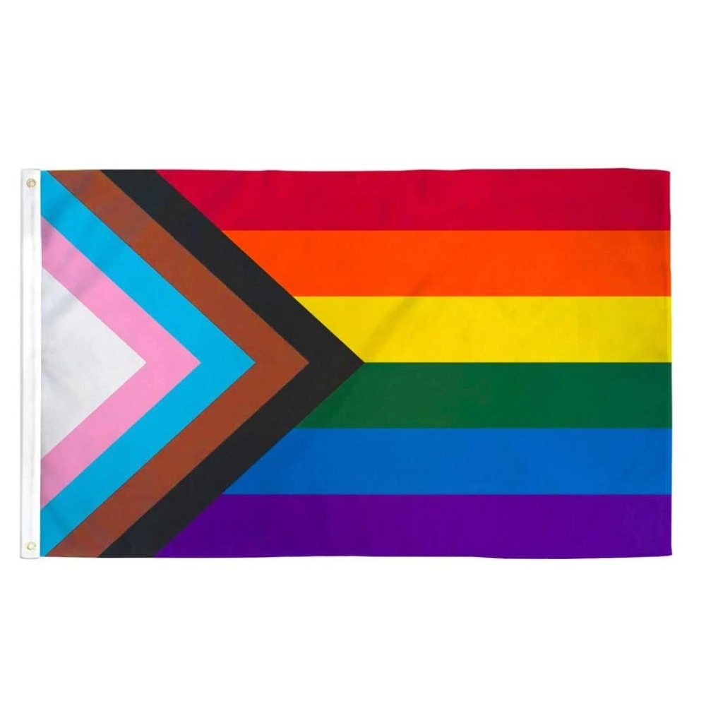 Zac's Alter Ego - 5 x 3 Feet Rainbow Progress with Brass Eyelets Flagge - Mehrfarben